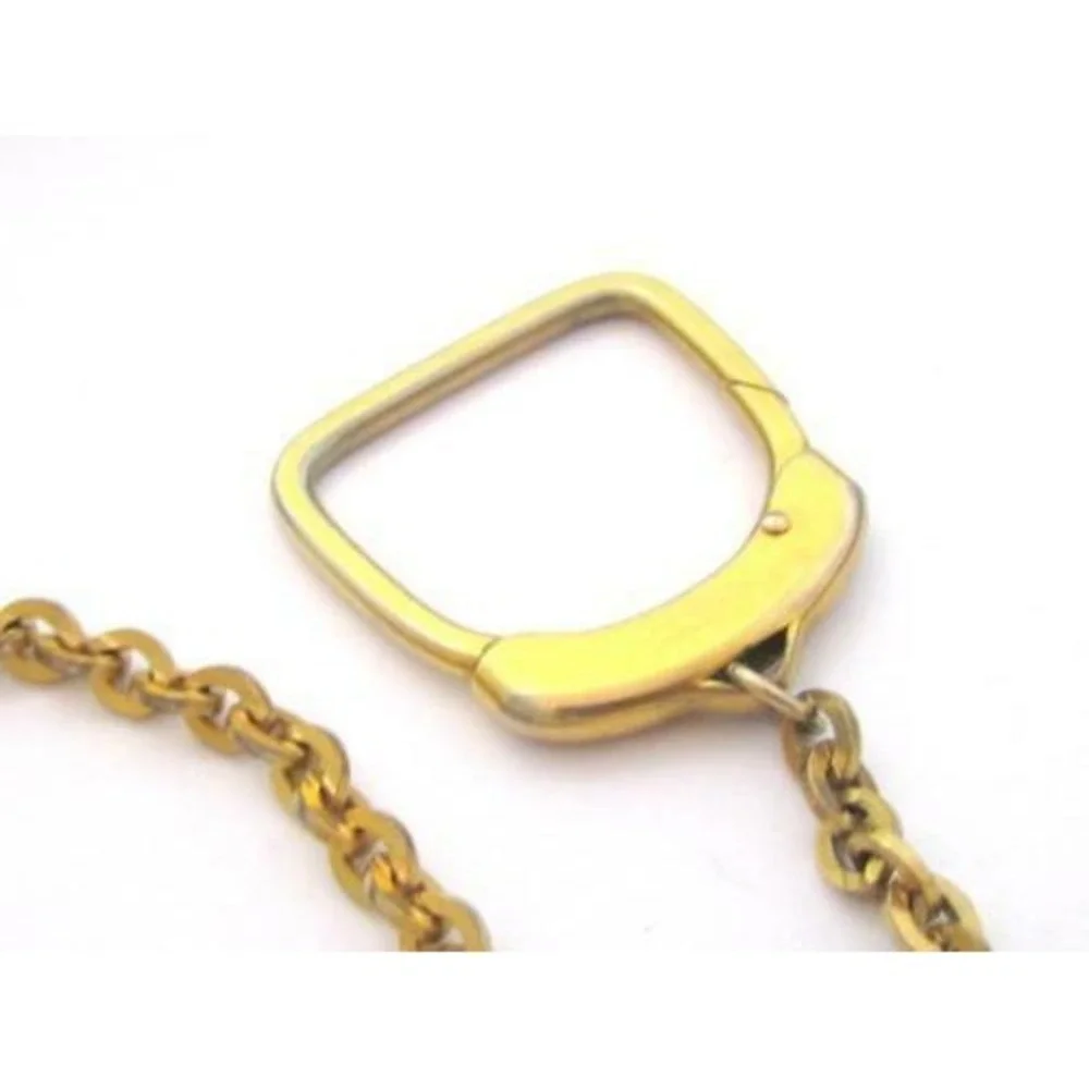 Antique Pocket‎ Watch Chain Monogram AG Initials Gold Plated w/ Keychain + Clip
